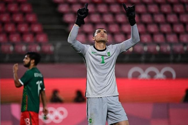 Fotos da vit�ria do Brasil sobre o M�xico, na semifinal do futebol masculino