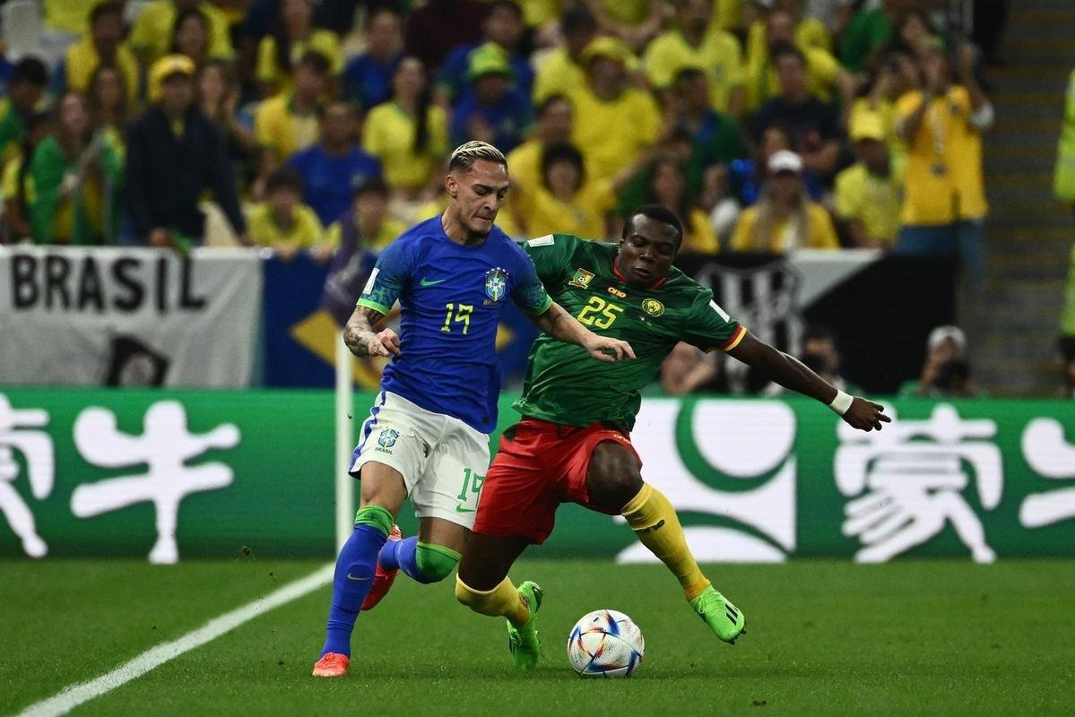 Fotos do jogo entre Brasil e Camares, pelo Grupo G da Copa do Mundo do Catar, no estdio Lusail