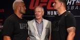 Protagonistas do evento, Mark Hunt e Frank Mir se encaram no Media Day