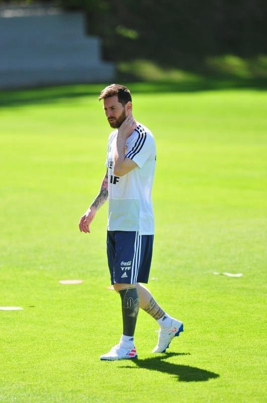 Imagens do treinamento da Argentina na Cidade do Galo