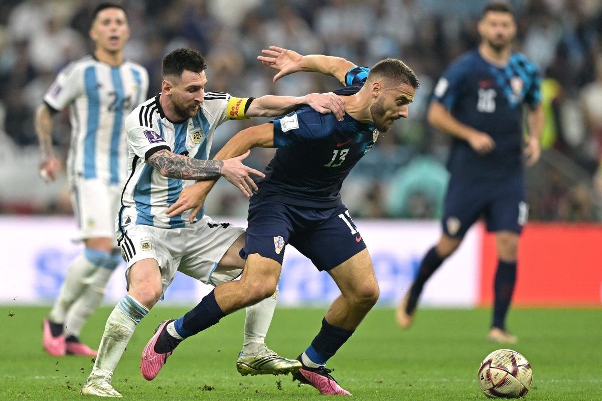 Fotos da vitria da Argentina por 3 a 0 sobre a Crocia no estdio Lusail, pela Copa do Mundo do Catar
