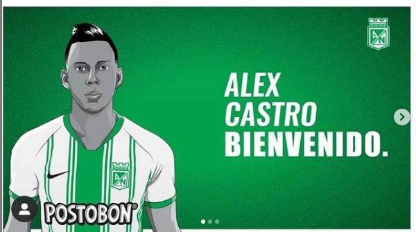 Alex Castro, atacante (Atlético Nacional, da Colômbia)
