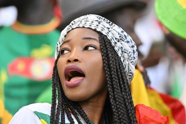 Torcedores de Catar e Senegal nas arquibancadas do Estdio Al Thumama