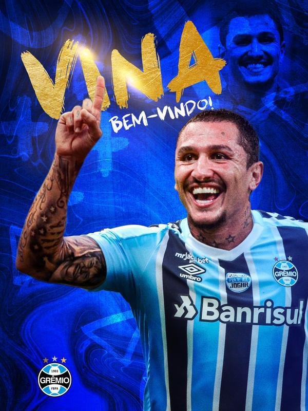 Grmio anunciou o meia Vina