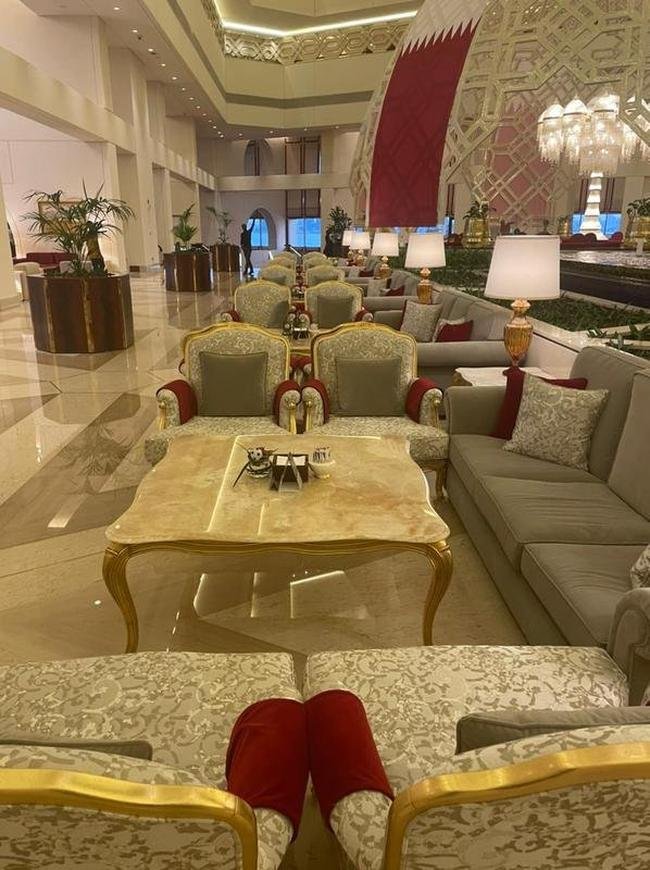 Lobby do luxuoso hotel, localizado na regio turstica da capital do Catar,  suntuoso