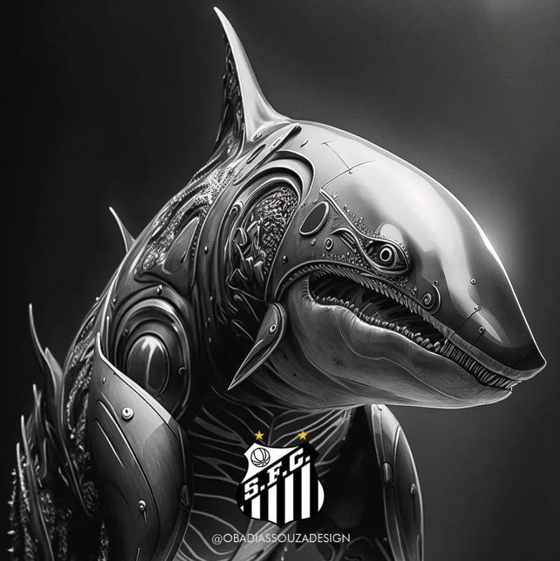 Baleia, do Santos, repaginado com IA 