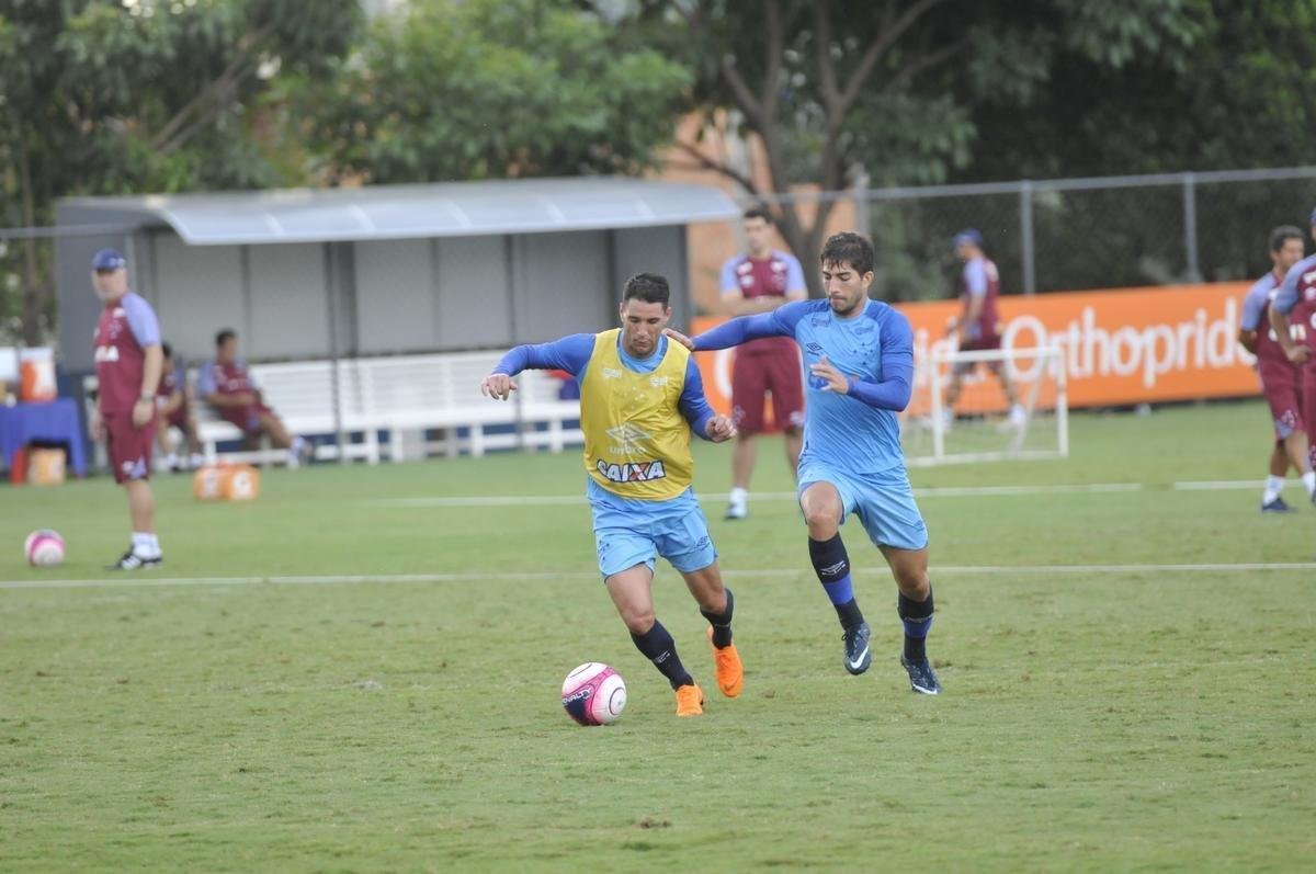 Imagens do treino do Cruzeiro nesta quarta-feira (14), antes do duelo contra o Patrocinense