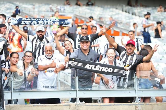 Torcida do Atltico no jogo de ida da final da Copa do Brasil de 2021, contra o Athletico-PR, no Mineiro, em BH