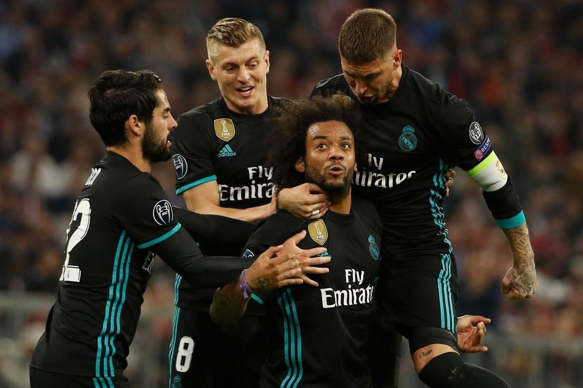 Marcelo, lateral do Real Madrid, empatou a partida pelo clube merengue