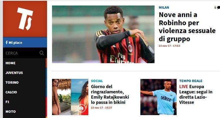Caso Robinho ganha repercussão mundial