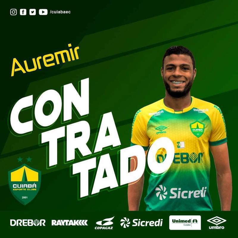 O Cuiab anunciou a contratao do volante Auremir, que estava no Cear