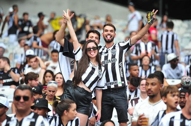 Torcida do Atltico no jogo de ida da final da Copa do Brasil de 2021, contra o Athletico-PR, no Mineiro, em BH