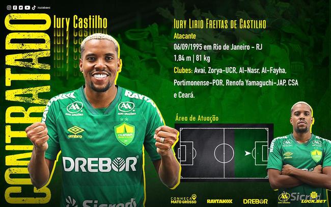 Cuiabá anunciou o atacante Iury Castilho