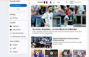 Espn Deportes, da Argentina: 'Adeus, Argentina... Messi no mais no Mundial'