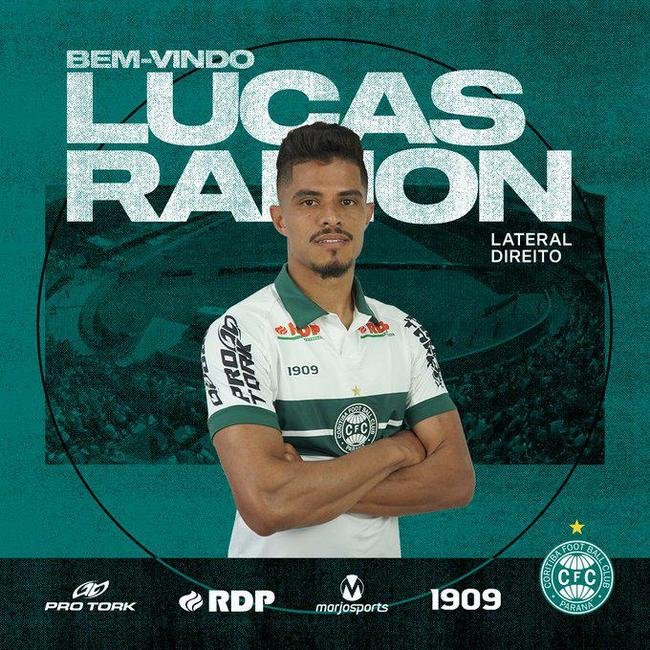 O Coritiba anunciou a contratao do lateral-direito Lucas Ramon, que estava no Bragantino