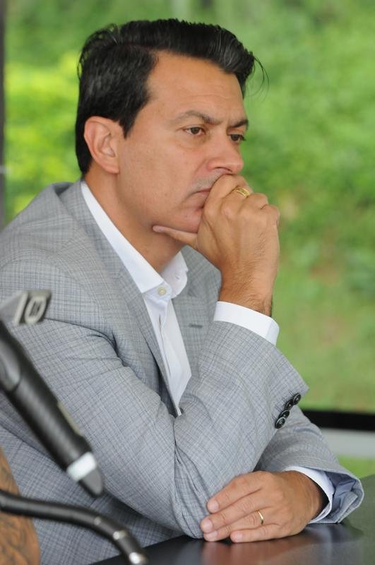 Fotos da apresentao do lateral-esquerdo Guilherme Arana ao Atltico, na Cidade do Galo. Jogador de 22 anos assinou contrato de emprstimo at meados de 2021