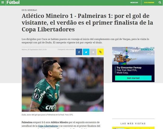 El Pais, do Uruguai, exalta o primeiro finalista da Libertadores