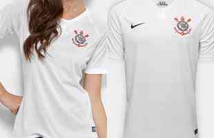 Corinthians. Camisa Feminina: R$ 199,99 / Camisa Masculina: R$ 179,99