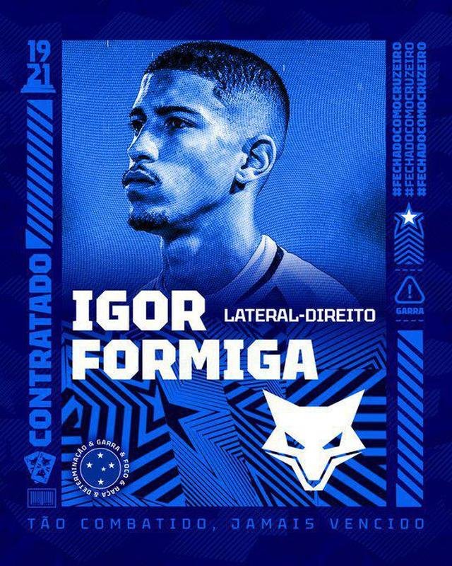 Cruzeiro anunciou o lateral-direito Igor Formiga