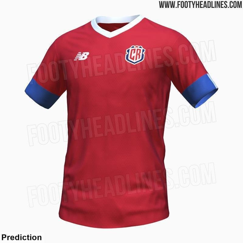 A provvel camisa I da Costa Rica para o Mundial do Catar foi produzida pela New Balance e divulgada de forma antecipada pelo portal Footyheadlines