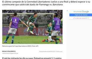 Per21 diz que Palmeiras chegou pelo segundo ano seguido  final da Libertadores