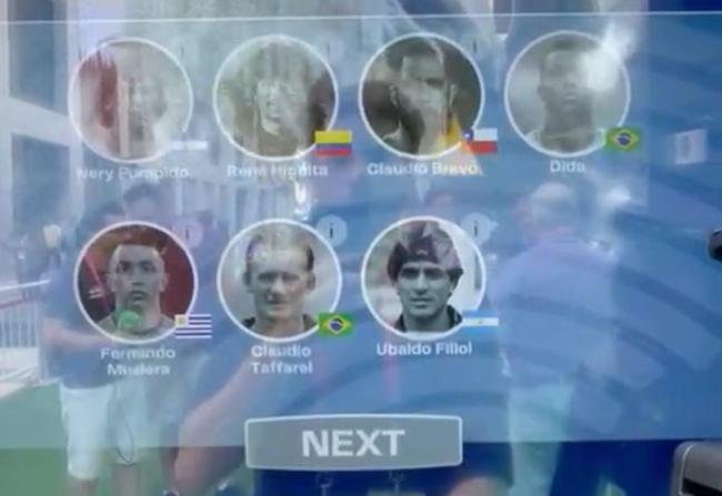 H ainda um jogo interativo para montar a seleo sul-americana. Aparecem quatro nomes ex-Atltico (Taffarel, Roberto Carlos, Diego Godn e Ronaldinho Gacho) e dois ex-Cruzeiro (Dida e Ronaldo)