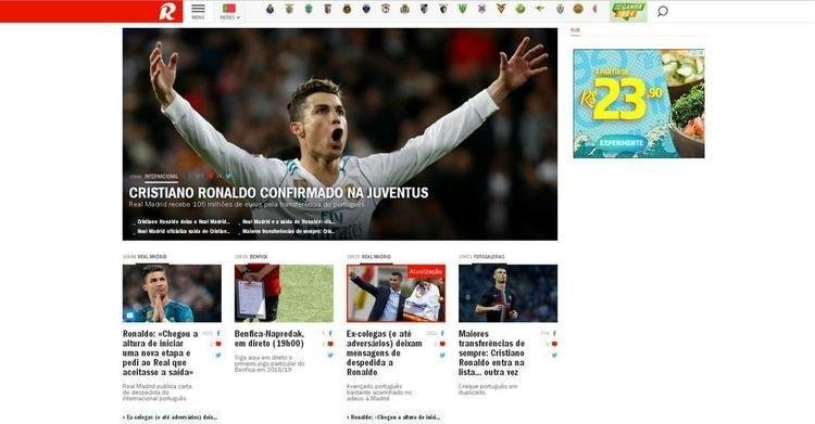 Record (Portugal) - Cristiano Ronaldo confirmado na Juventus