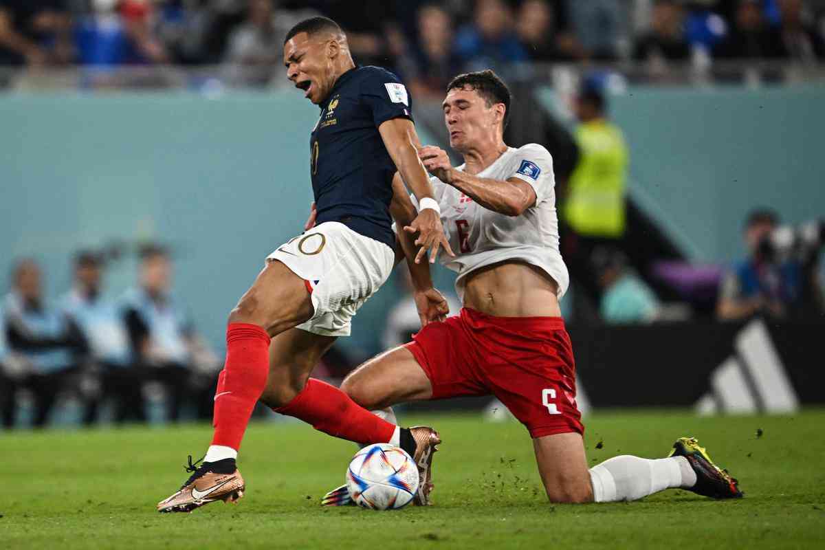 Fotos de Frana x Dinamarca, neste sbado (26/11), no estdio 974, em jogo vlido pela segunda rodada do Grupo D da Copa do Mundo no Catar