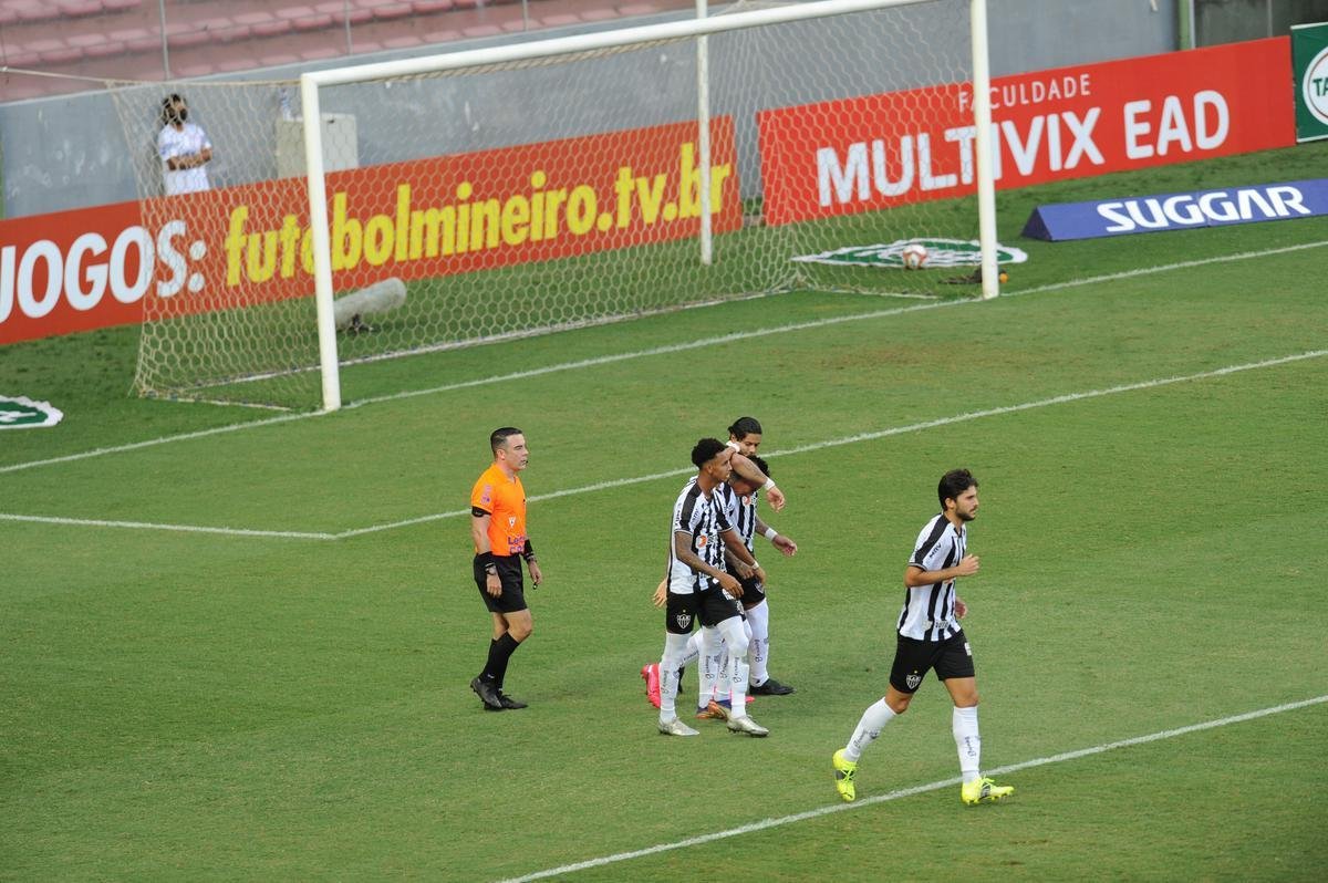 Fotos da vitria do Atltico sobre o Patrocinense, por 3 a 1, no Independncia, em Belo Horizonte, pela quarta rodada do Campeonato Mineiro. Mando foi do clube do interior, que no pde realizar a partida em Patrocnio devido ao elevado nmero de casos de COVID-19 na cidade.