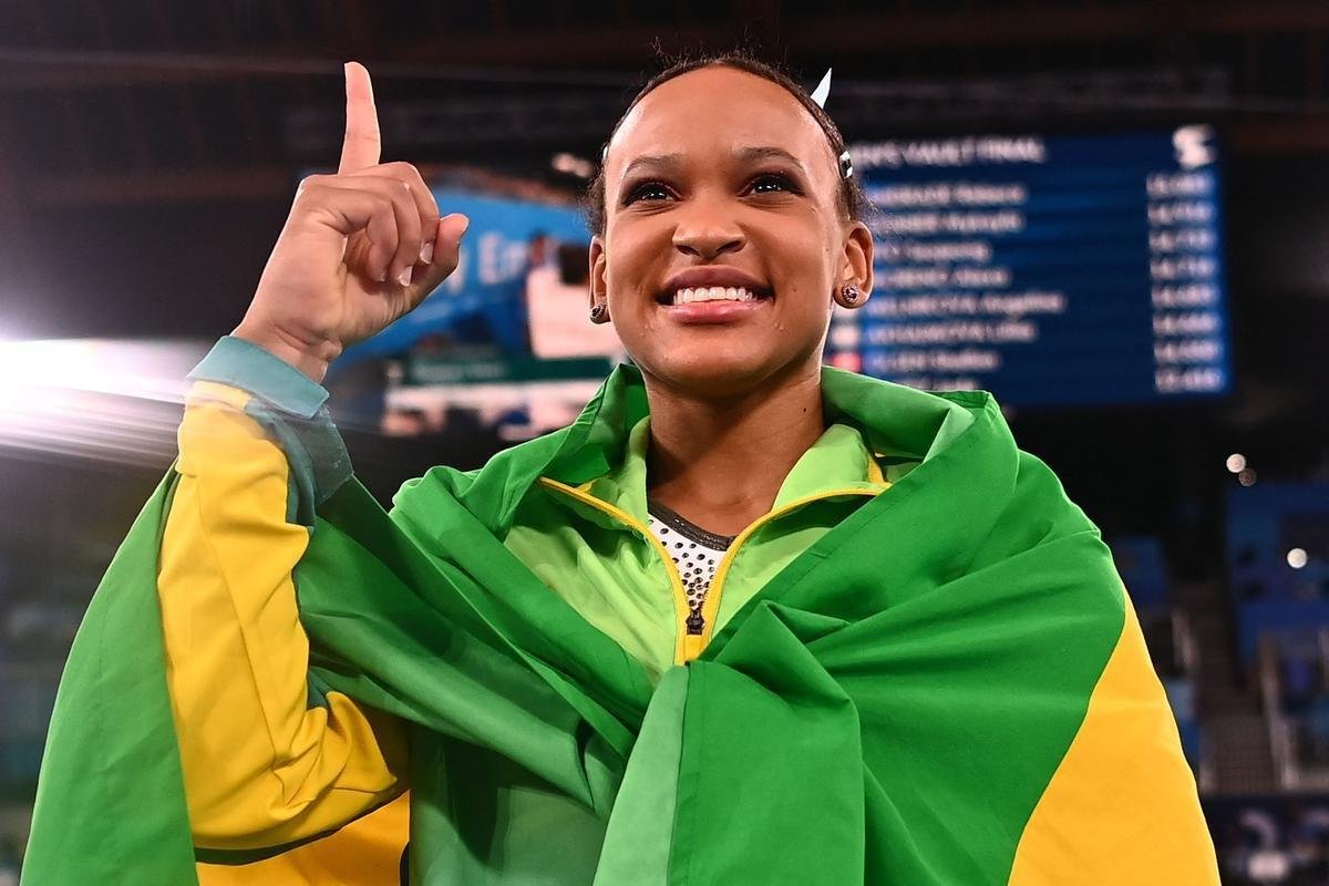 Rebeca Andrade conquistou a medalha de ouro no salto