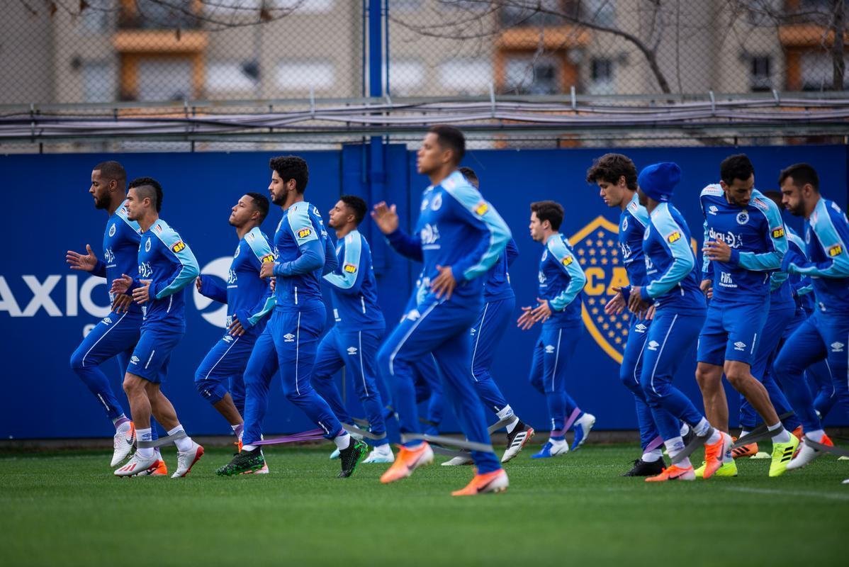 De olho em jogo contra o River Plate pela Copa Libertadores, Cruzeiro treinou na tarde desta segunda-feira no CT do Boca Juniors