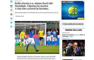 Manchetes das principais publicaes italianas aps vexame histrico da Azzurra