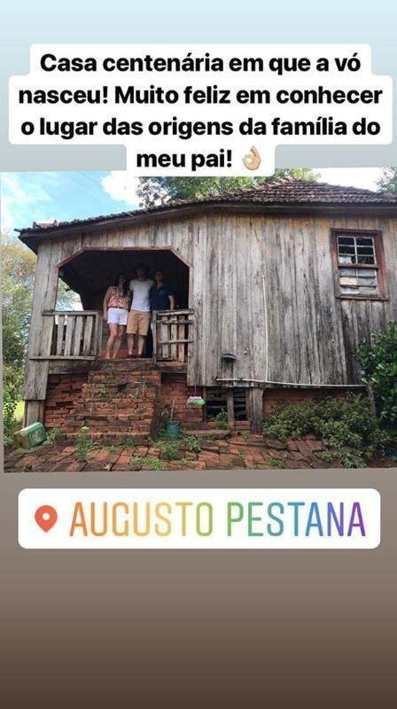 O goleiro Michael aproveitou para conhecer as origens da famlia paterna em Augusto Pestana-RS