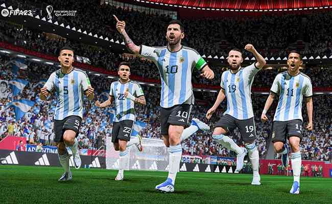No FIFA 23, a Argentina conquistou a Copa do Mundo contra o Brasil