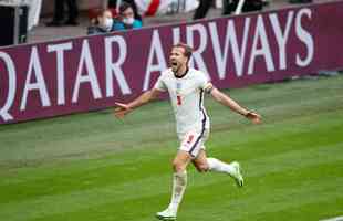 Fotos do gol de Harry Kane, da Inglaterra, sobre a Alemanha, em Wembley. Ingleses venceram por 2 a 0 e avançaram às quartas de final da Eurocopa