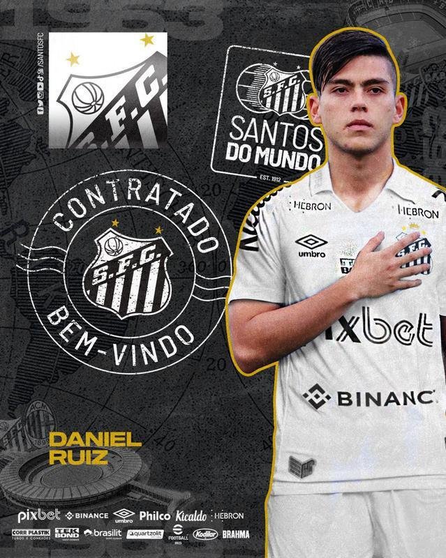 Santos anunciou o meio-campista Daniel Ruiz