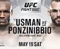 Evento de estreia do UFC no Chile tem luta principal definida: Usman x Ponzinibbio
