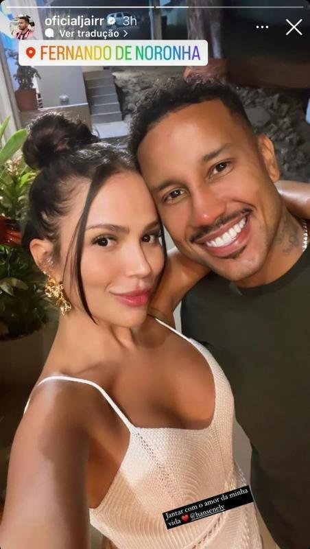 Jair com a namorada em Fernando de Noronha.