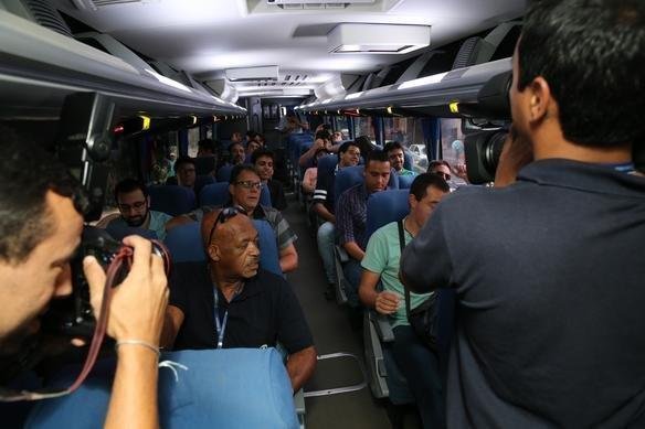 Jornalistas foram pegos de surpresa com apresentao no supermercado