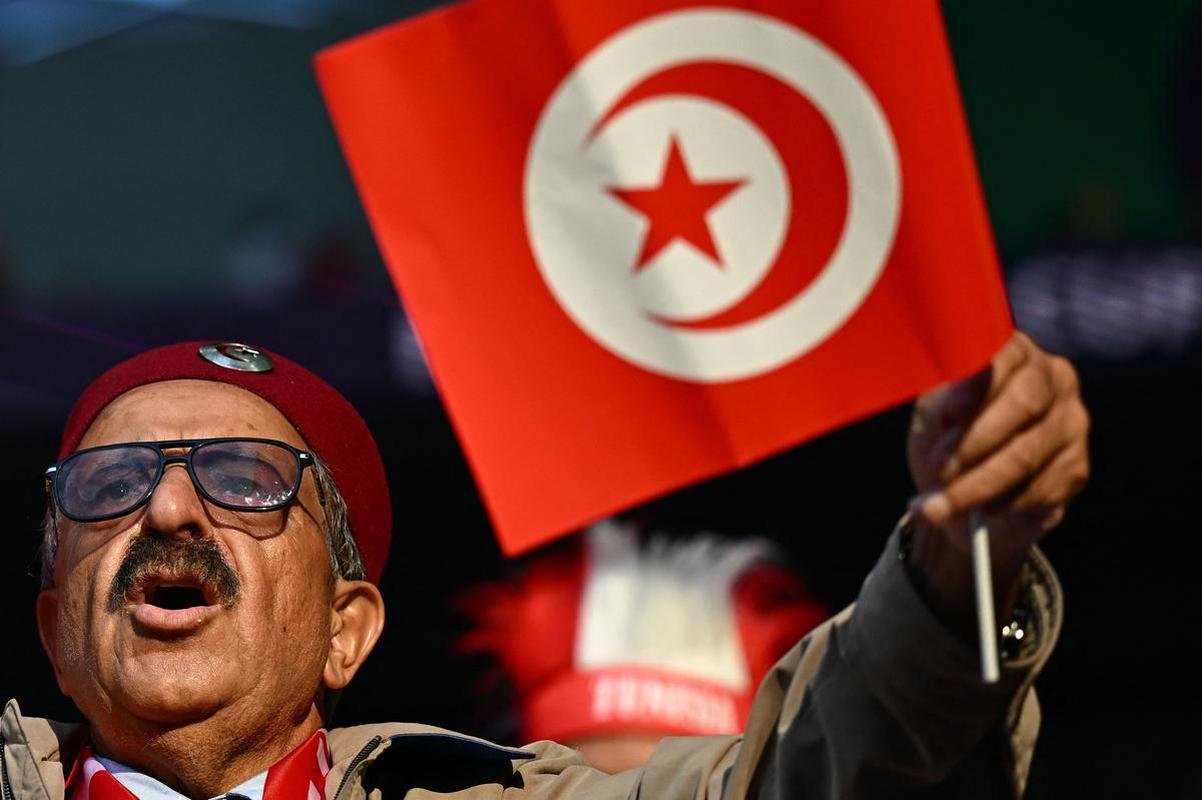 Imagens dos torcedores no jogo entre Dinamarca e Tunsia, pelo Grupo D da Copa do Mundo.