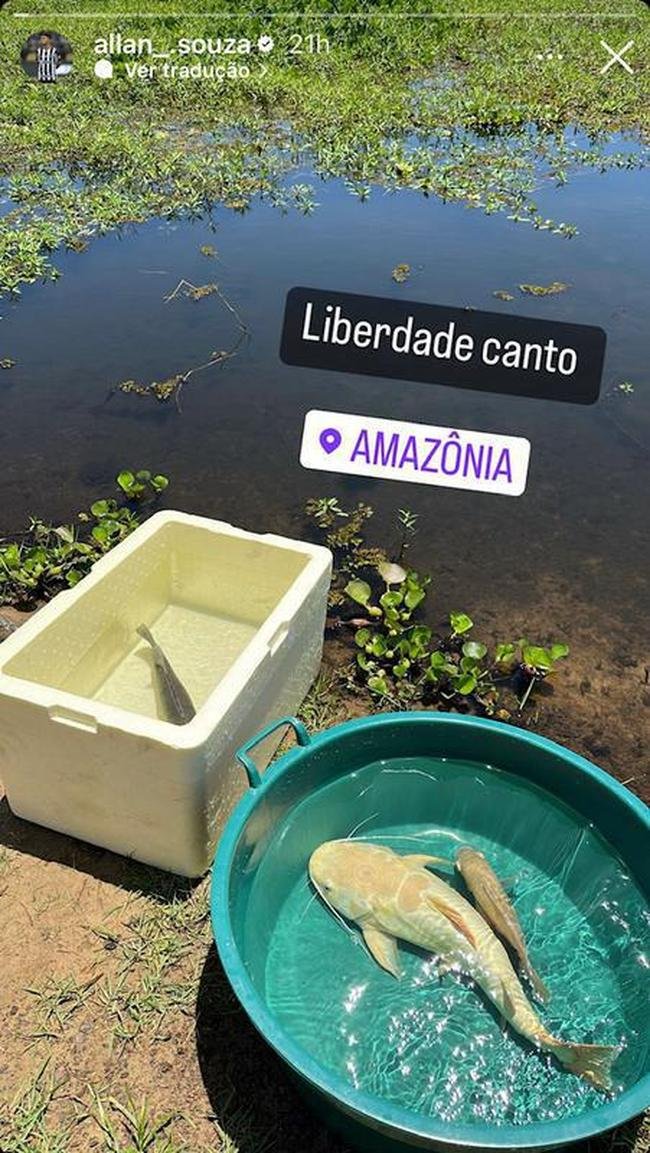 Volante Allan, entusiasta da pescaria, fez vrios registros praticando o hobby nos ltimos dias de frias.