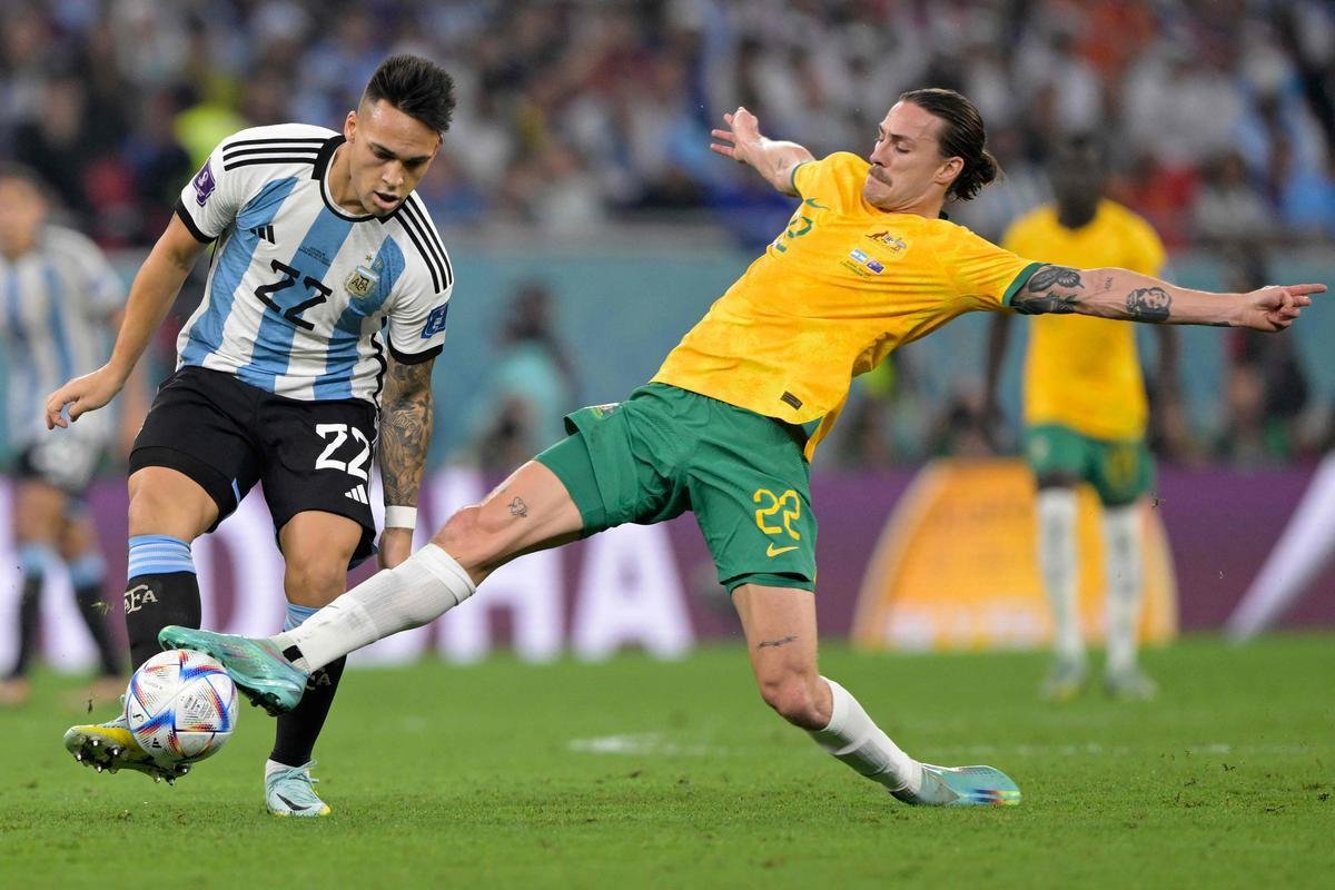 Argentina e Austrlia se enfrentaram pelas oitavas de final da Copa do Mundo