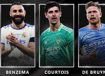 Benzema, Courtois e De Bruyne foram os finalistas, Vinícius Junior e Fabinho aparecem entre os 15 melhores jogadores da temporada
