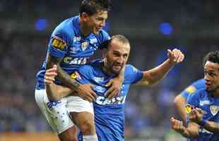 Cruzeiro ampliou sua vantagem no primeiro tempo com gol de Barcos, aos 26 minutos: 1 a 0