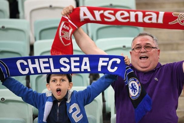 Arsenal e Chelsea se enfrentaram nesta tera-feira, diante de milhares de torcedores no Estdio Olmpico de Baku