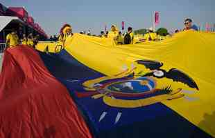 Torcedores do Equador no jogo de abertura da Copa do Mundo