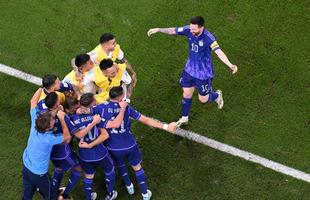 Alexis Mac Allister marcou o primeiro gol da Argentina sobre a Polnia no Estdio 974, em duelo pelo Grupo C da Copa do Mundo