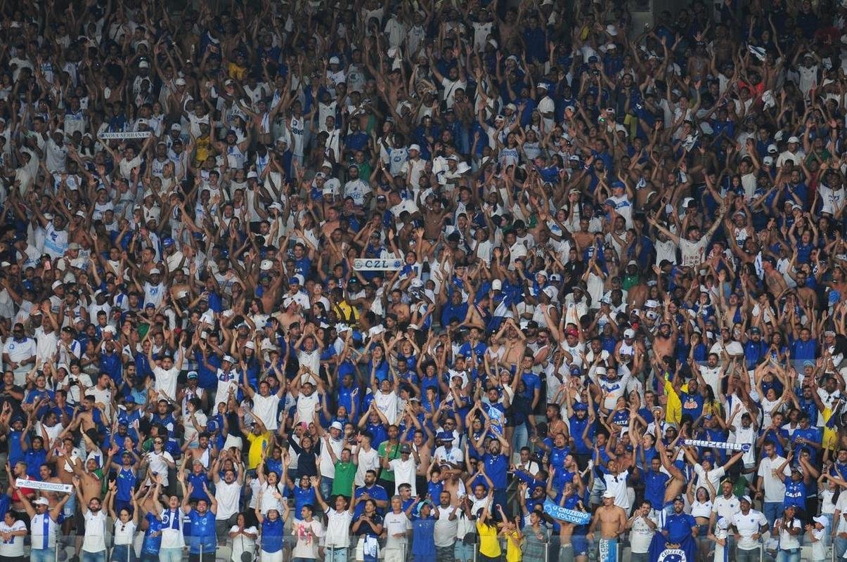 Fotos da torcida do Cruzeiro antes e durante a partida contra o Cricima, neste domingo (4), no Mineiro, pela 28 rodada da Srie B