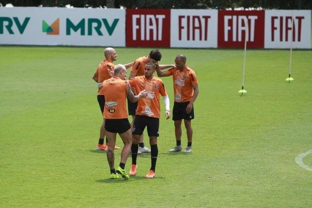 Treino do Atltico em preparao para o jogo de sbado, no Maracan