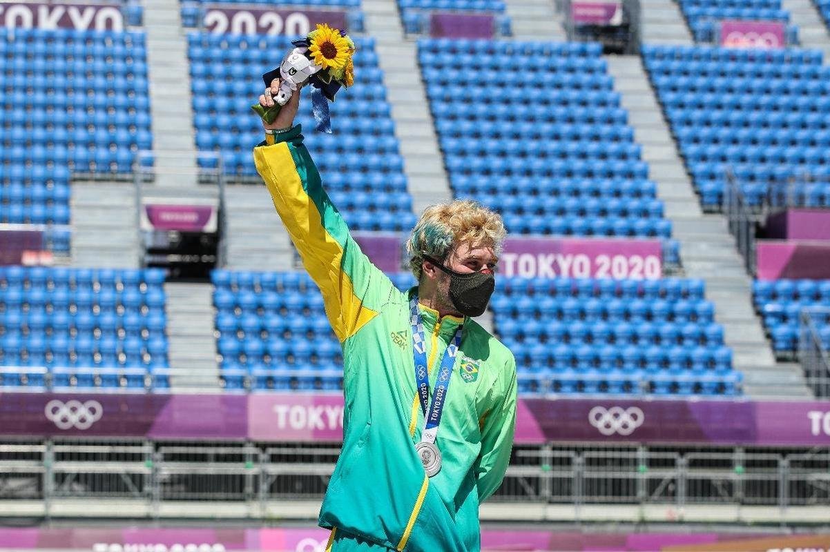 Pedro Barros conquistou a medalha de prata no skate park e vibrou muito com pdio indito na modalidade que estreou nos Jogos de Tquio